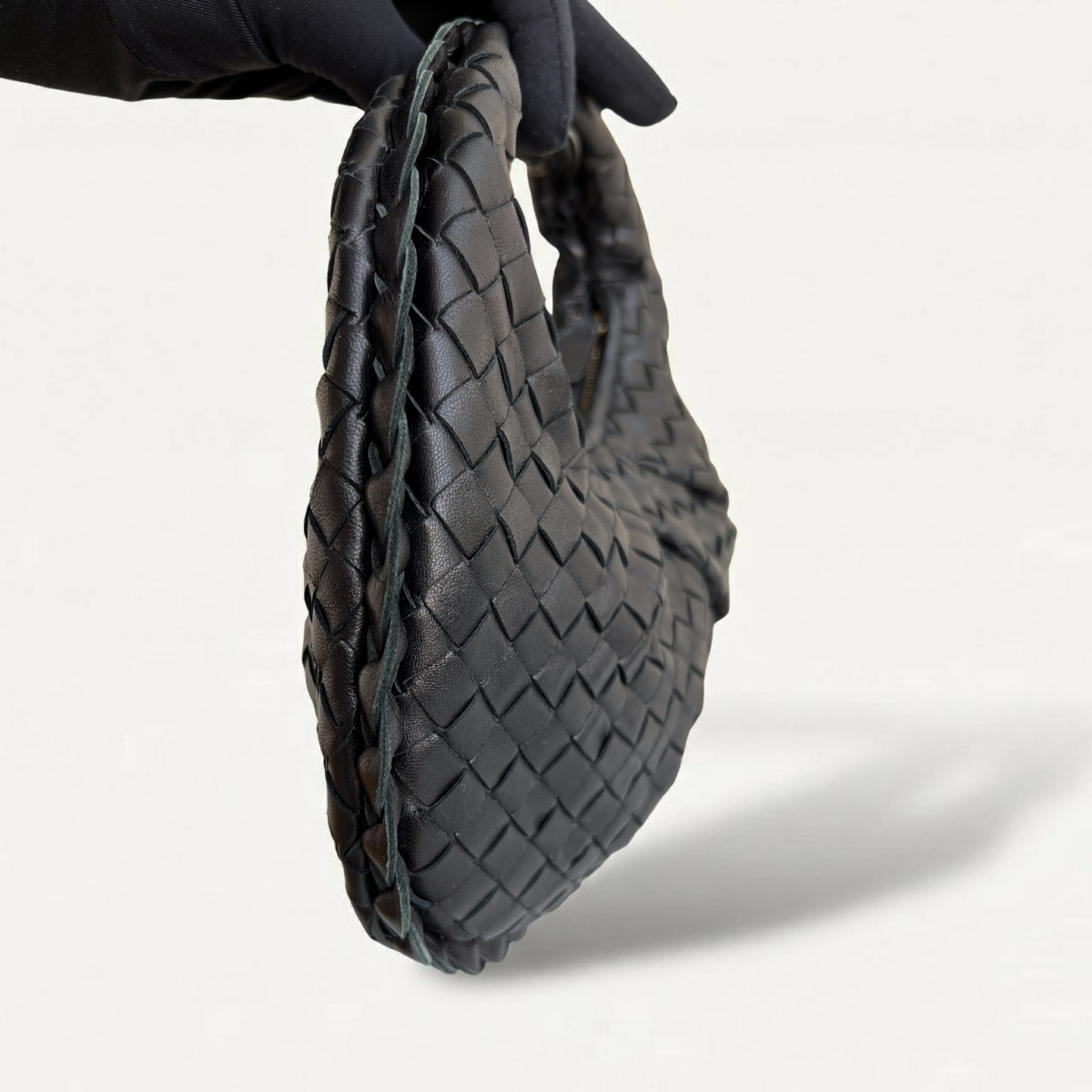 Bottega Veneta Intrecciato Mini Black Leather Clutch Handbag