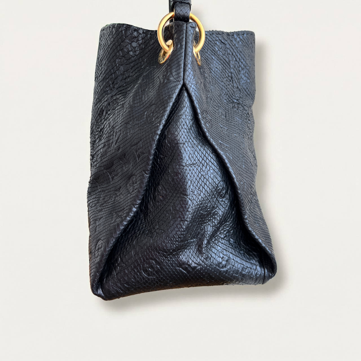 Louis Vuitton Artsy Phyton MM Black Monogram Hobo Embossed Bag