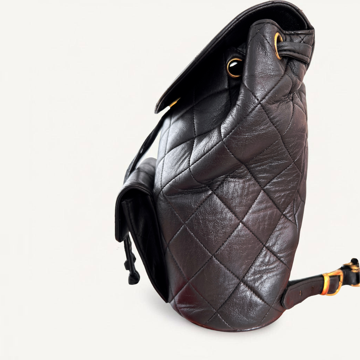 Chanel Backpack Matelasse Daypack Brown Leather Duma