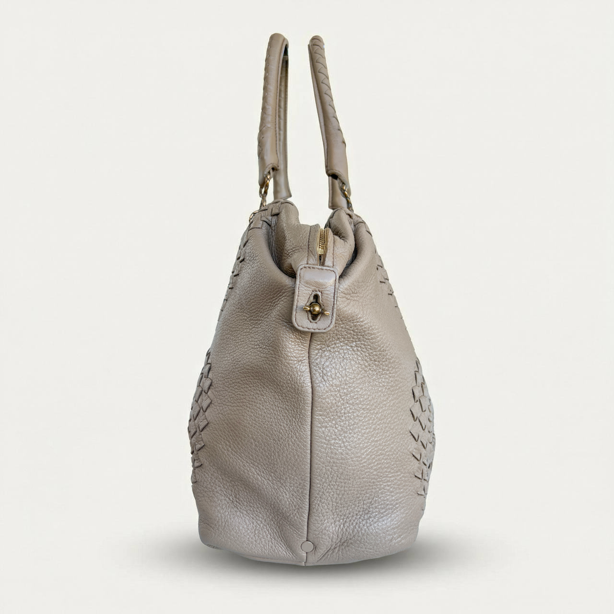 Bottega Veneta  Intreciatto Tote leather beige handbag