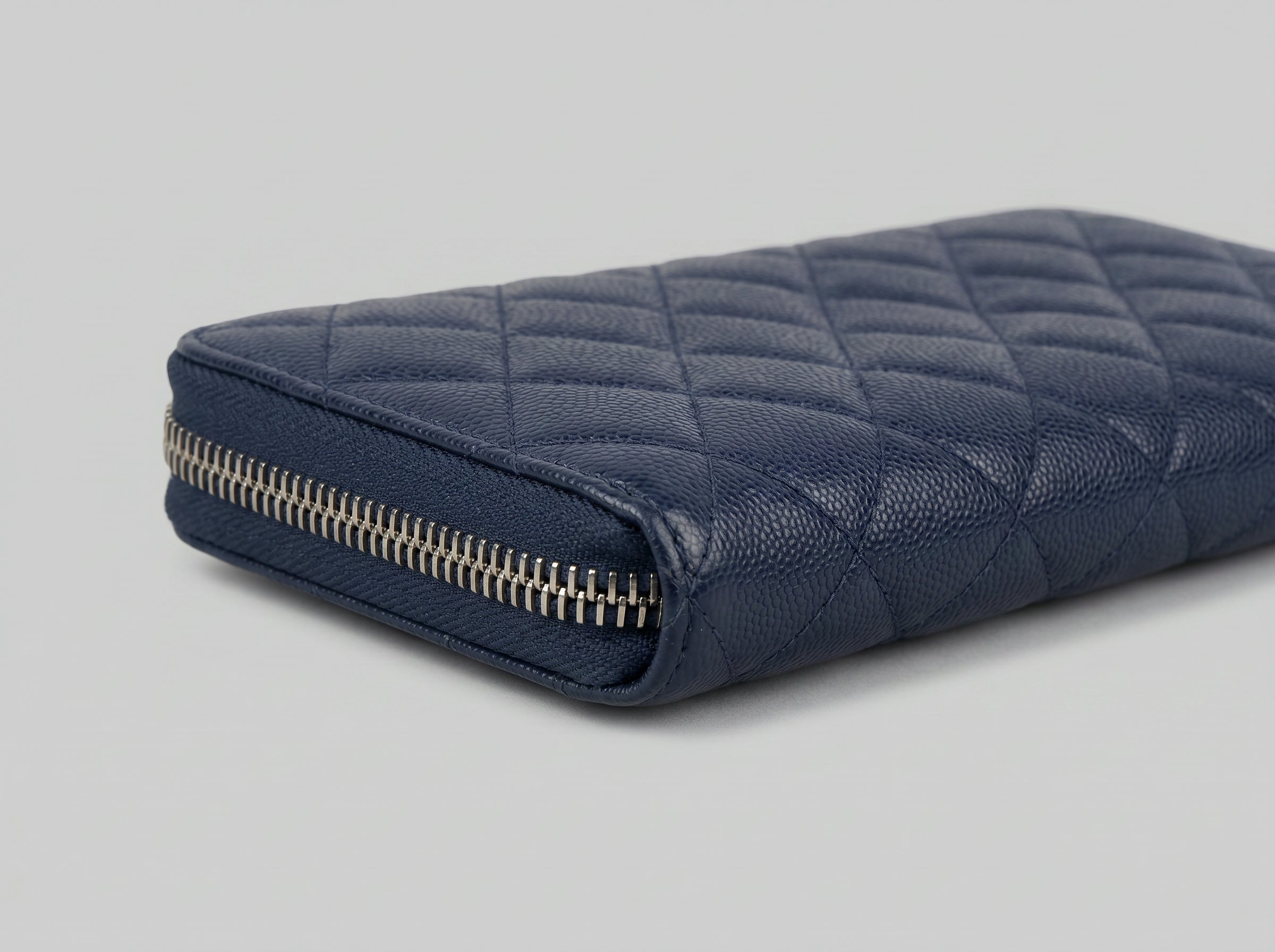 Authentic Chanel wallet blue caviar Classic long Zippy Clutch