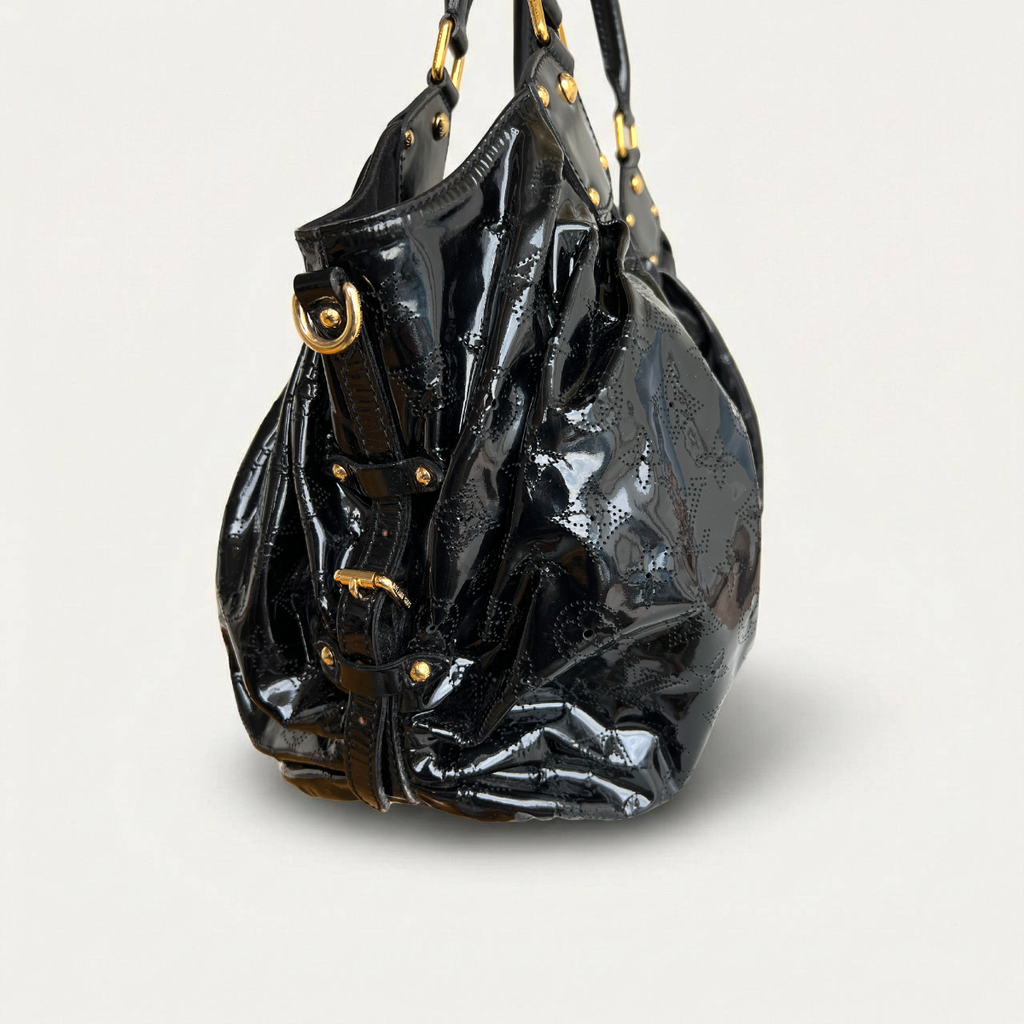 Louis Vuitton Mahina Patent Black Surya L Monogram Bag