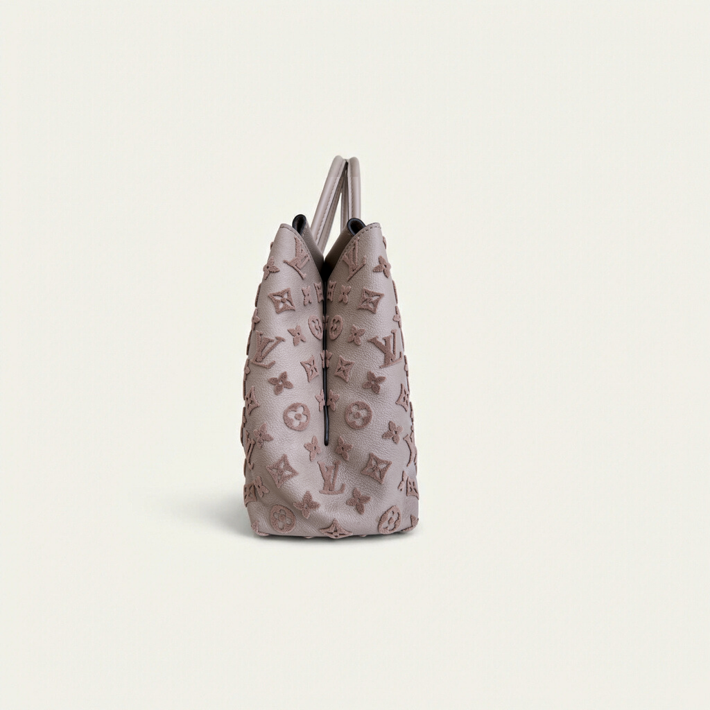 Louis Vuitton W Tote Veau Cachemire Calfskin  suede brown bag