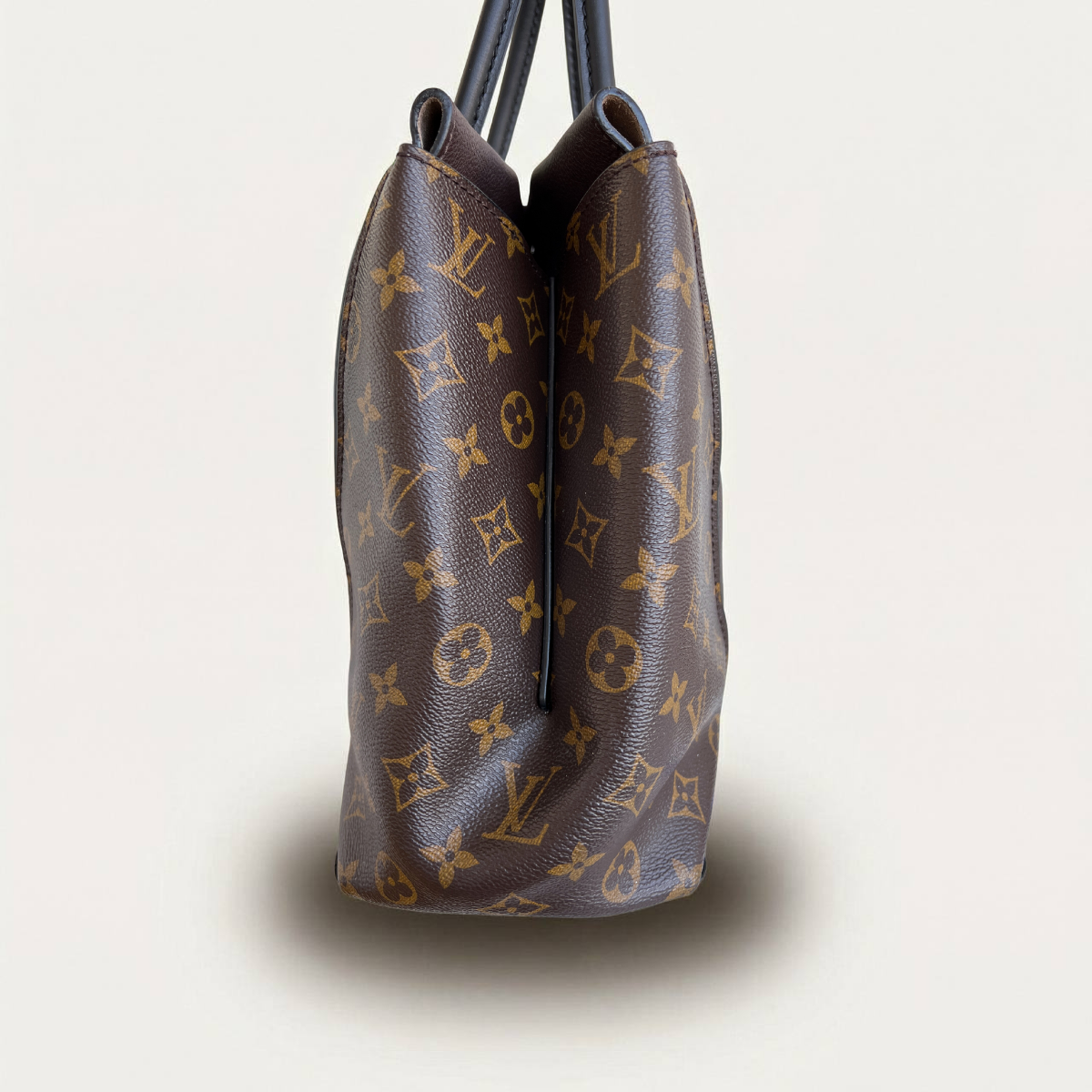 Louis Vuitton W Tote Monogram Cuir Orfevre Chocolate Bag