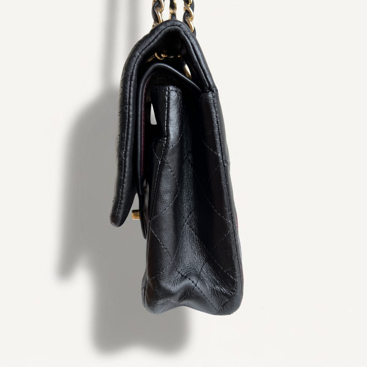 Chanel Double Flap Classic Medium Lambskin Black Shoulder Bag