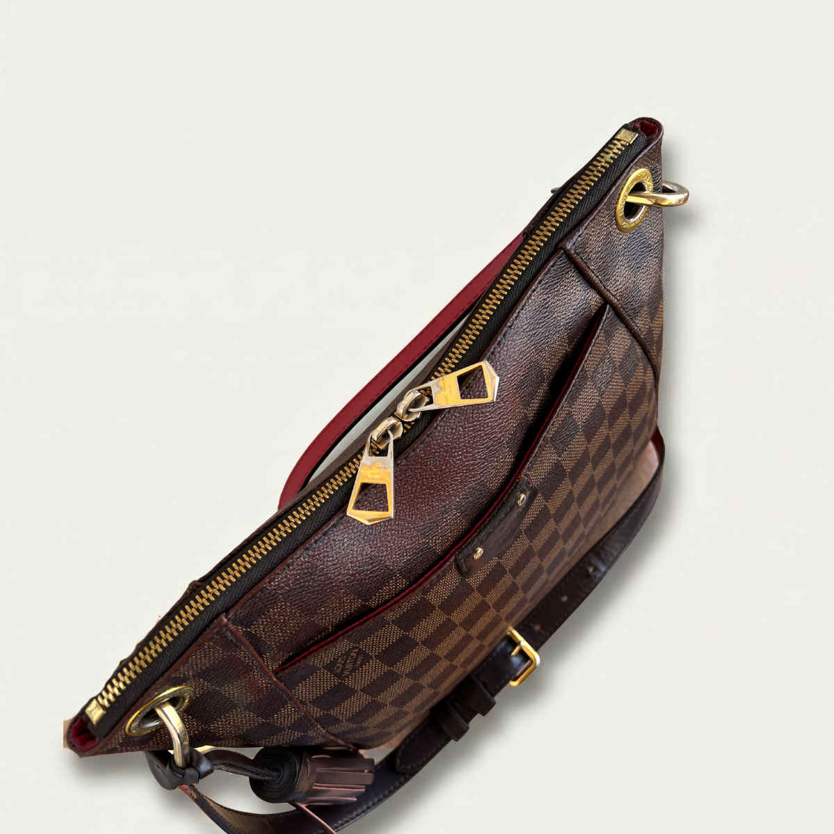 Louis Vuitton South Bank Damier Ebene Crossbody Shoulder Besace Bag