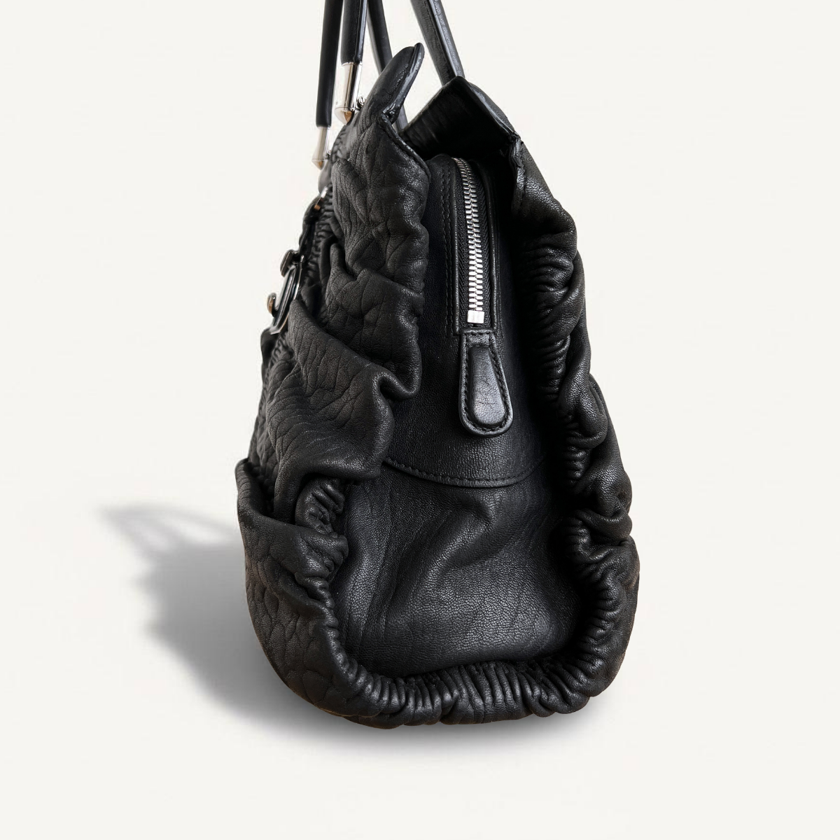 Christian Dior Karenina Large tote leather  Textured black  handbag