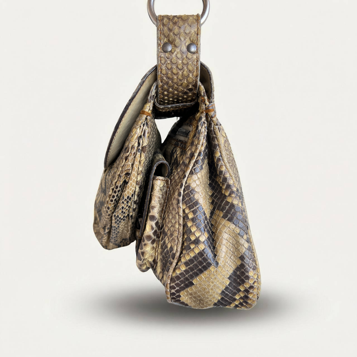DIOR Rare Classic Python Gaucho Saddle Bag