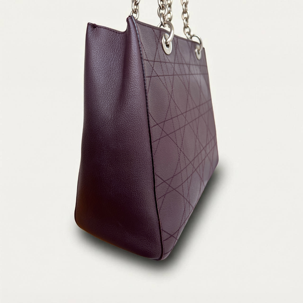Christian Dior Burgundy Ultradior Quilted Tote Bag
