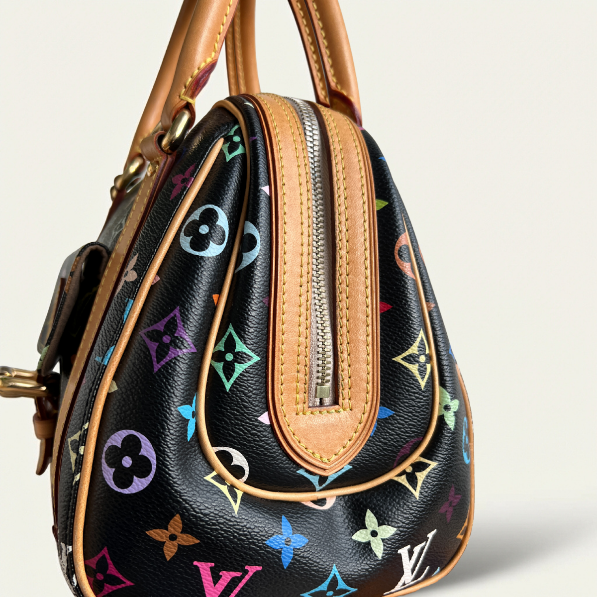Louis Vuitton Priscilla Multicolor Black Monogram Tote Bag