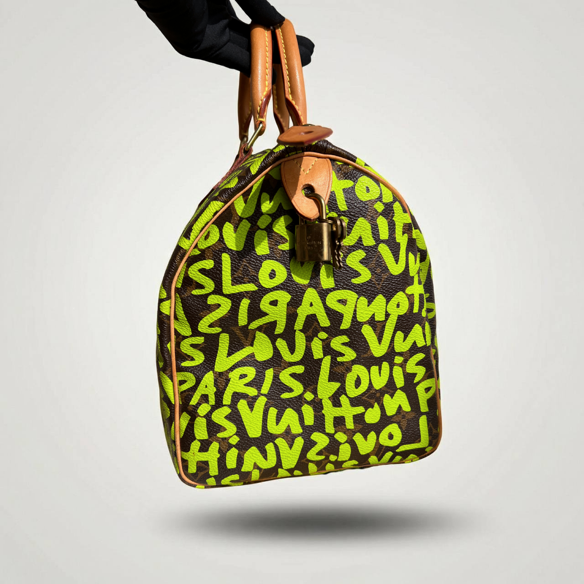 LOUIS VUITTON Speedy 30 Monogram Graffiti Green Peedi Bag