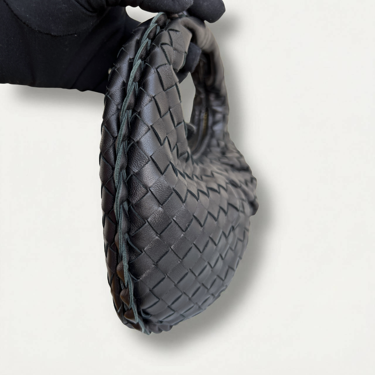 Bottega Veneta Intrecciato Mini Black Leather Clutch Handbag