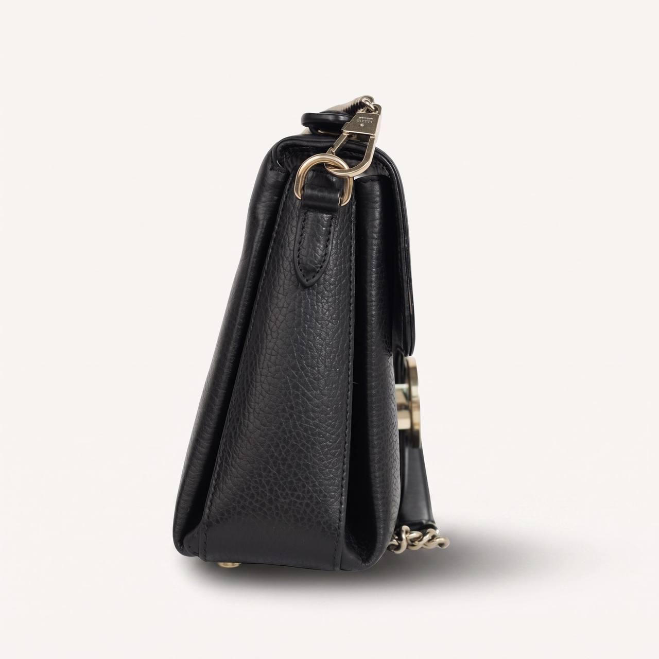 Authentic Gucci Black Leather Interlocking G Crossbody
