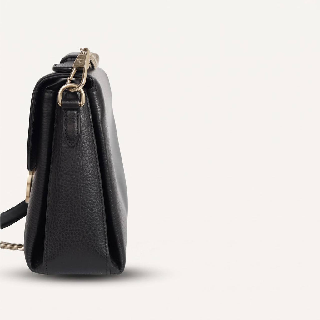 Authentic Gucci Black Leather Interlocking G Crossbody