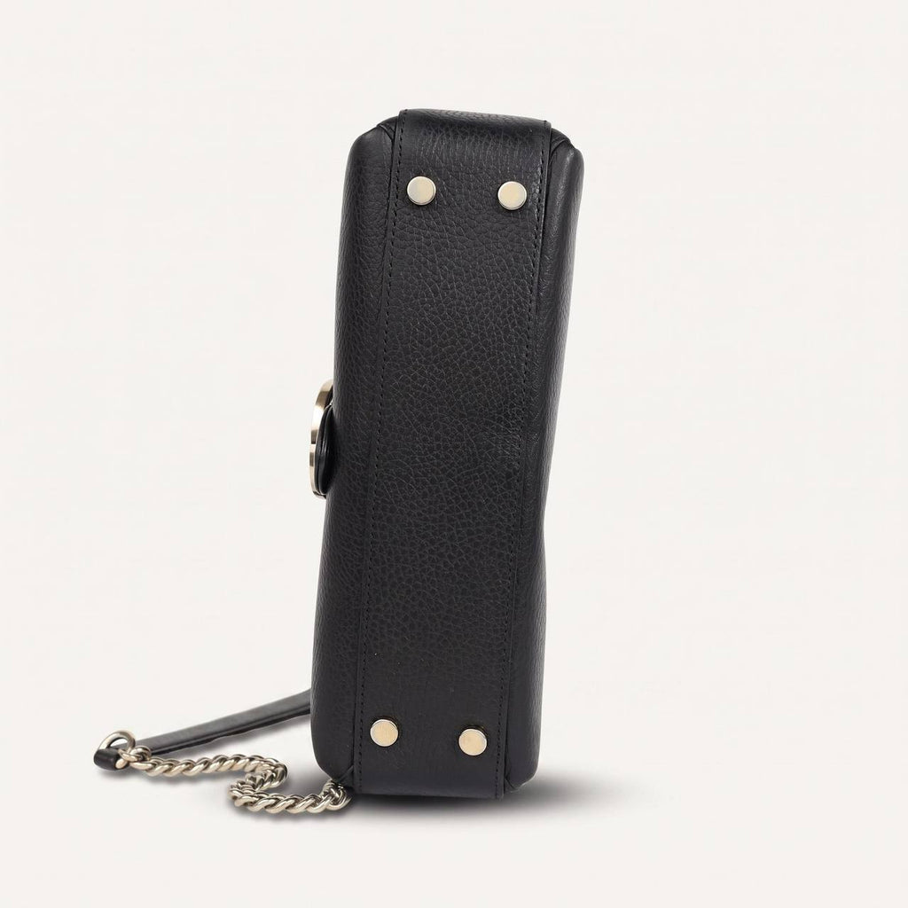 Authentic Gucci Black Leather Interlocking G Crossbody