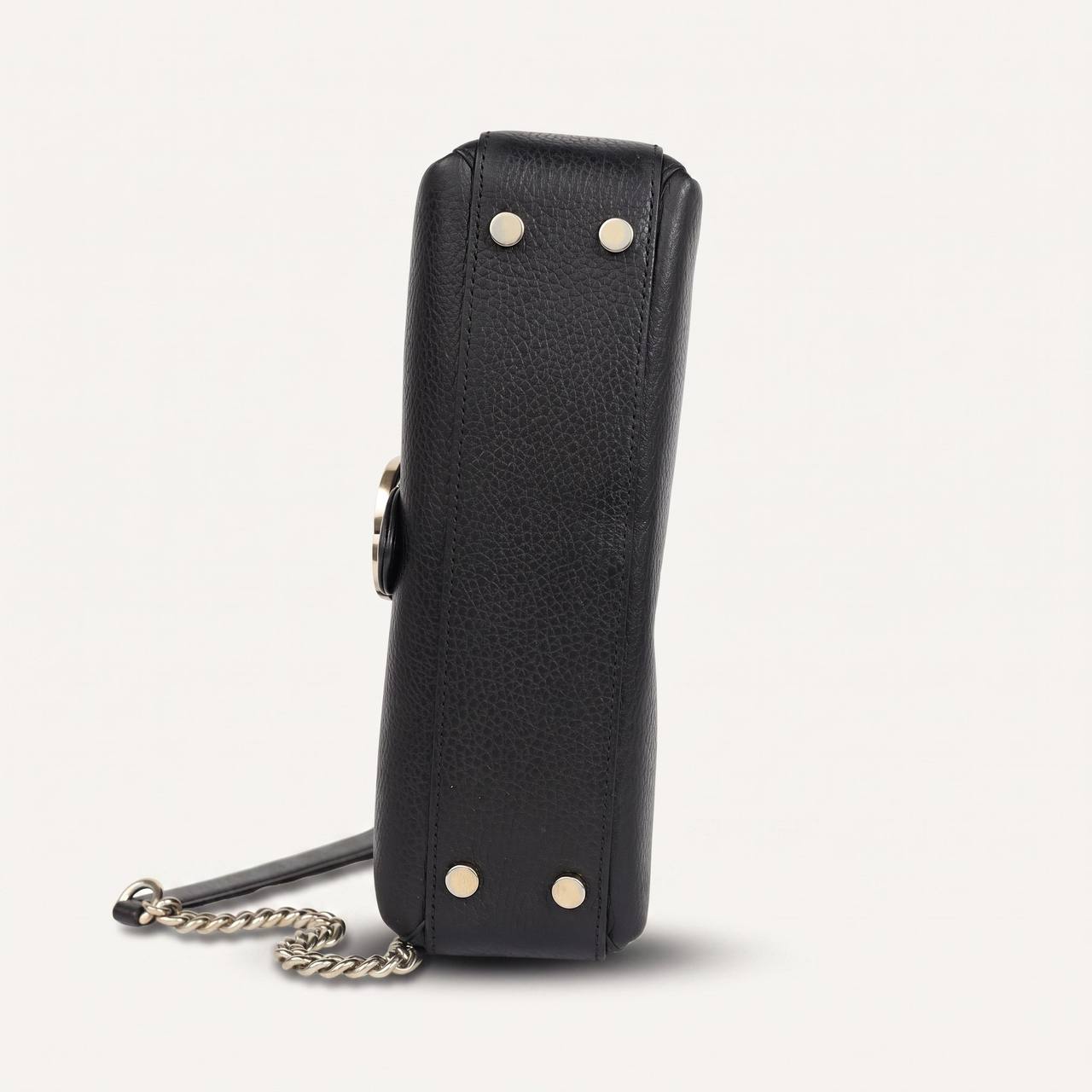 Authentic Gucci Black Leather Interlocking G Crossbody