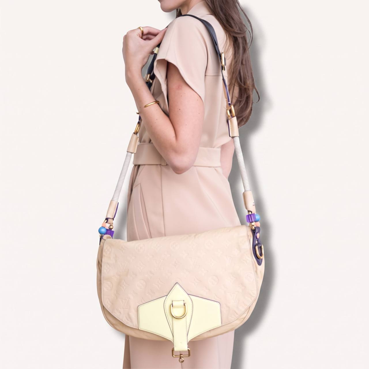 Authentic LV Underground Monogram Limited Empreinte Creme Messenger crossbody