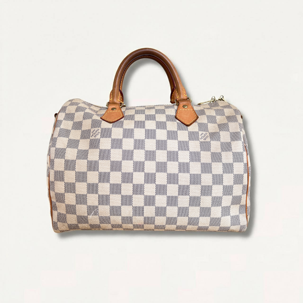 Louis Vuitton Speedy 30 Azur Damier Bandouliere Satchel Crossbody Bag