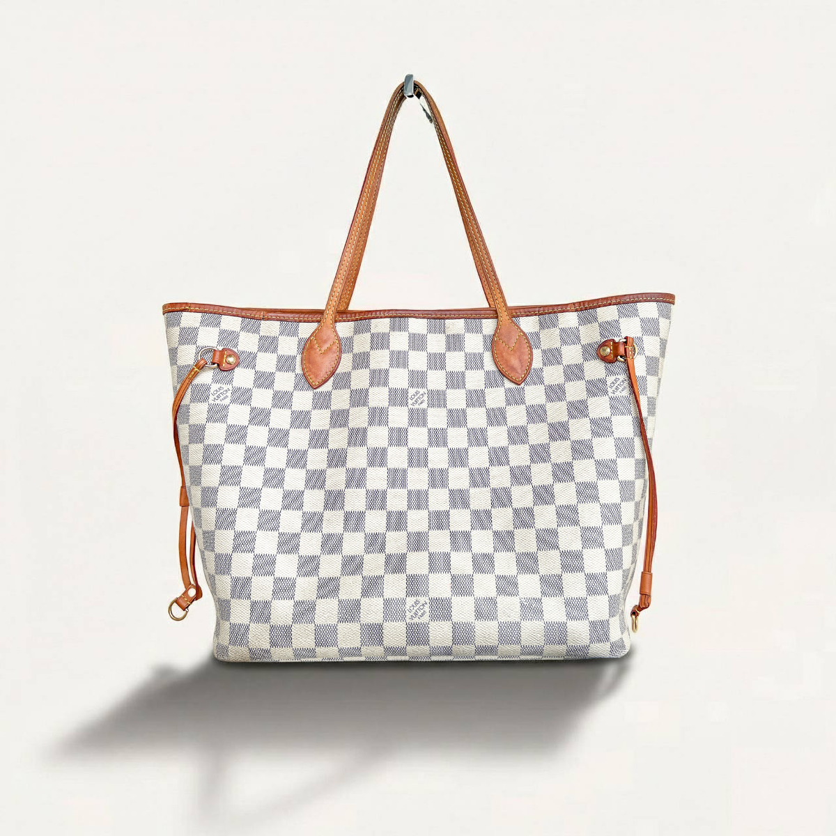 Louis Vuitton Neverfull mm azur damier shoulder tote handbag