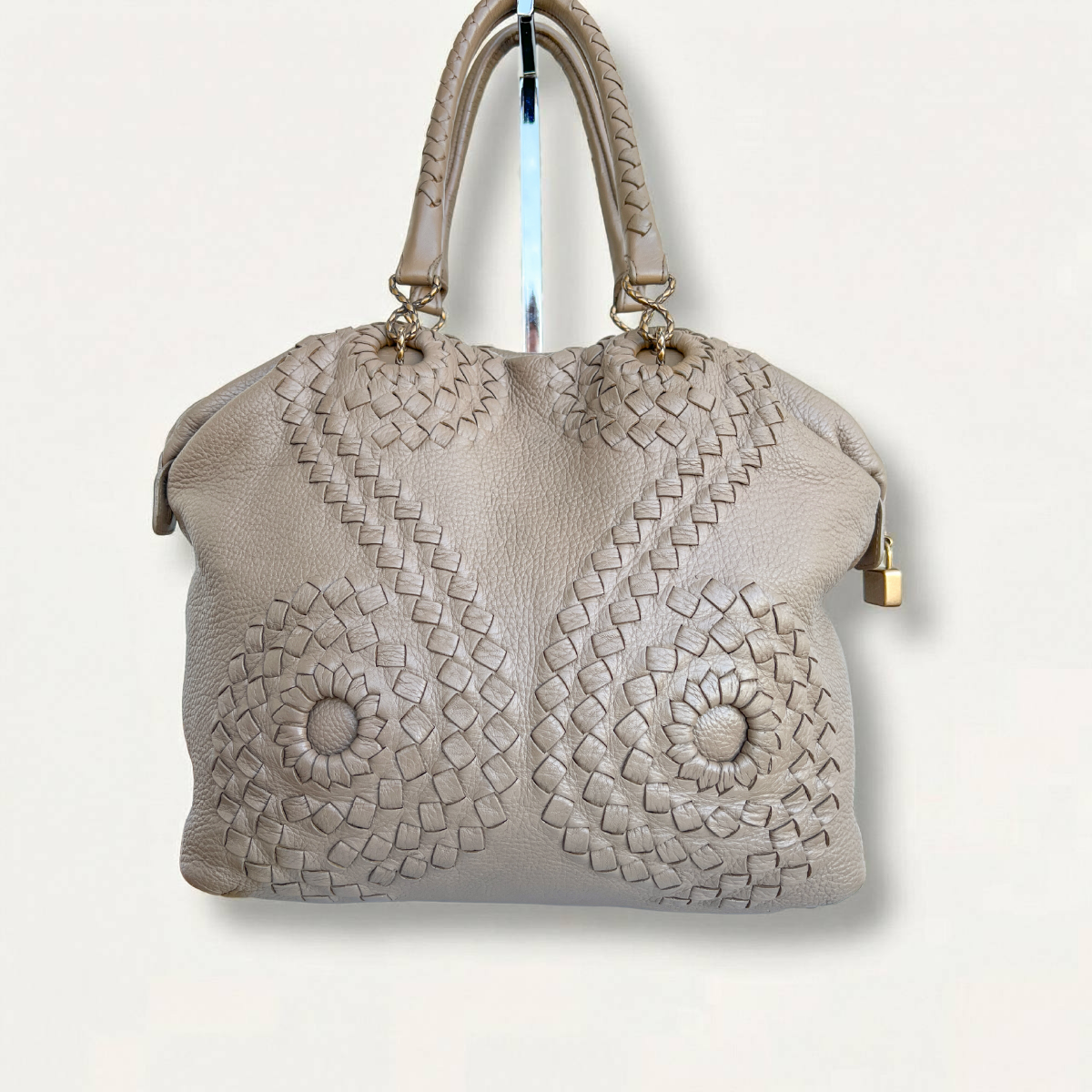 Bottega Veneta  Intreciatto Tote leather beige handbag
