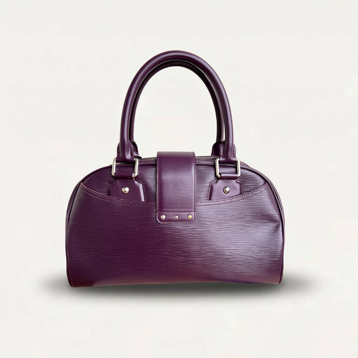LOUIS VUITTON Authentic Bowling Montaigne GM Purple Epi Leather Bag