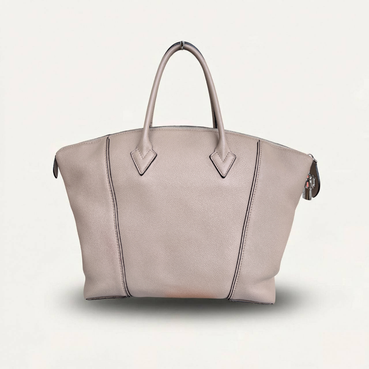 Sac cabas Louis Vuitton W en cuir beige et gris
