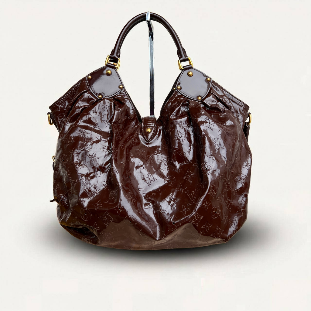 Louis Vuitton Mahina L Patent Surya Shoulder Brown Bag