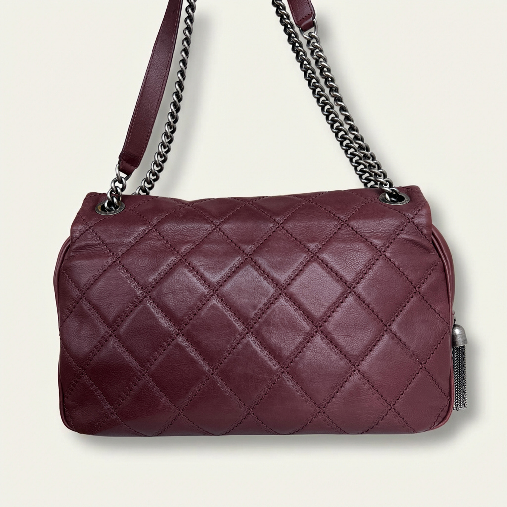 Chanel Flap Cambon 31 Rue Leather Burgundy Maroon Crossbody Bag