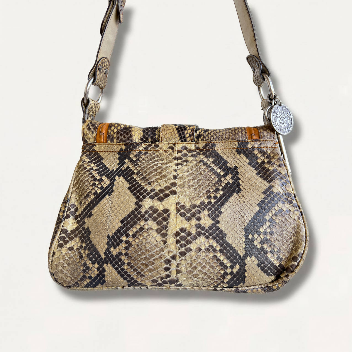 DIOR Rare Classic Python Gaucho Saddle Bag