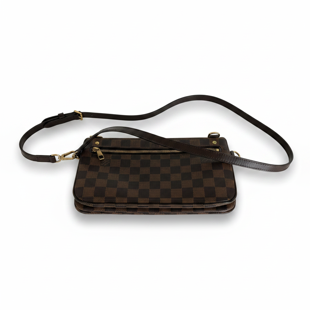 Authentic Louis Vuitton Hoxton Pm damier ebene crossbody clutch bag