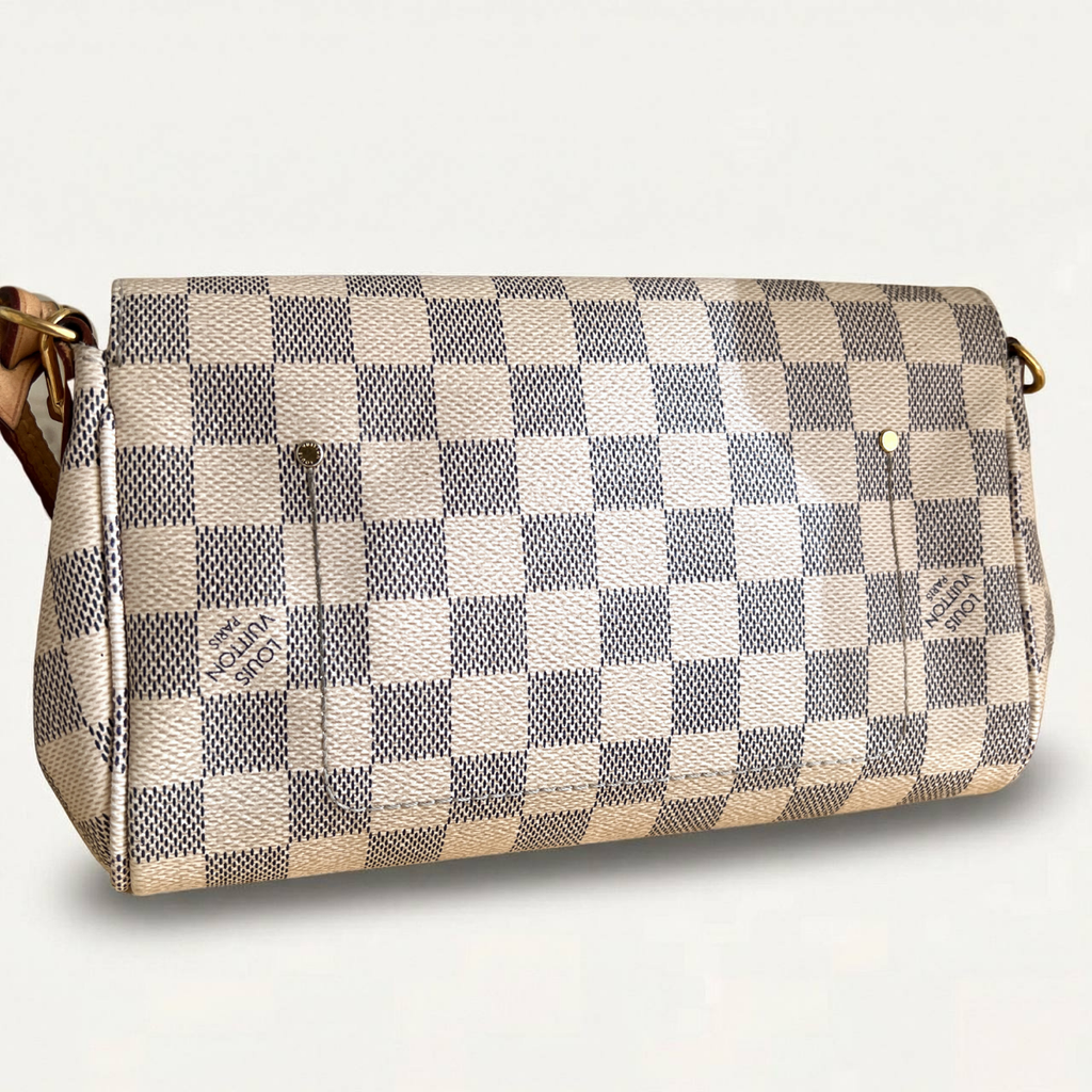 Louis Vuitton Favorite PM Azue Damier Crossbody Clutch Bag