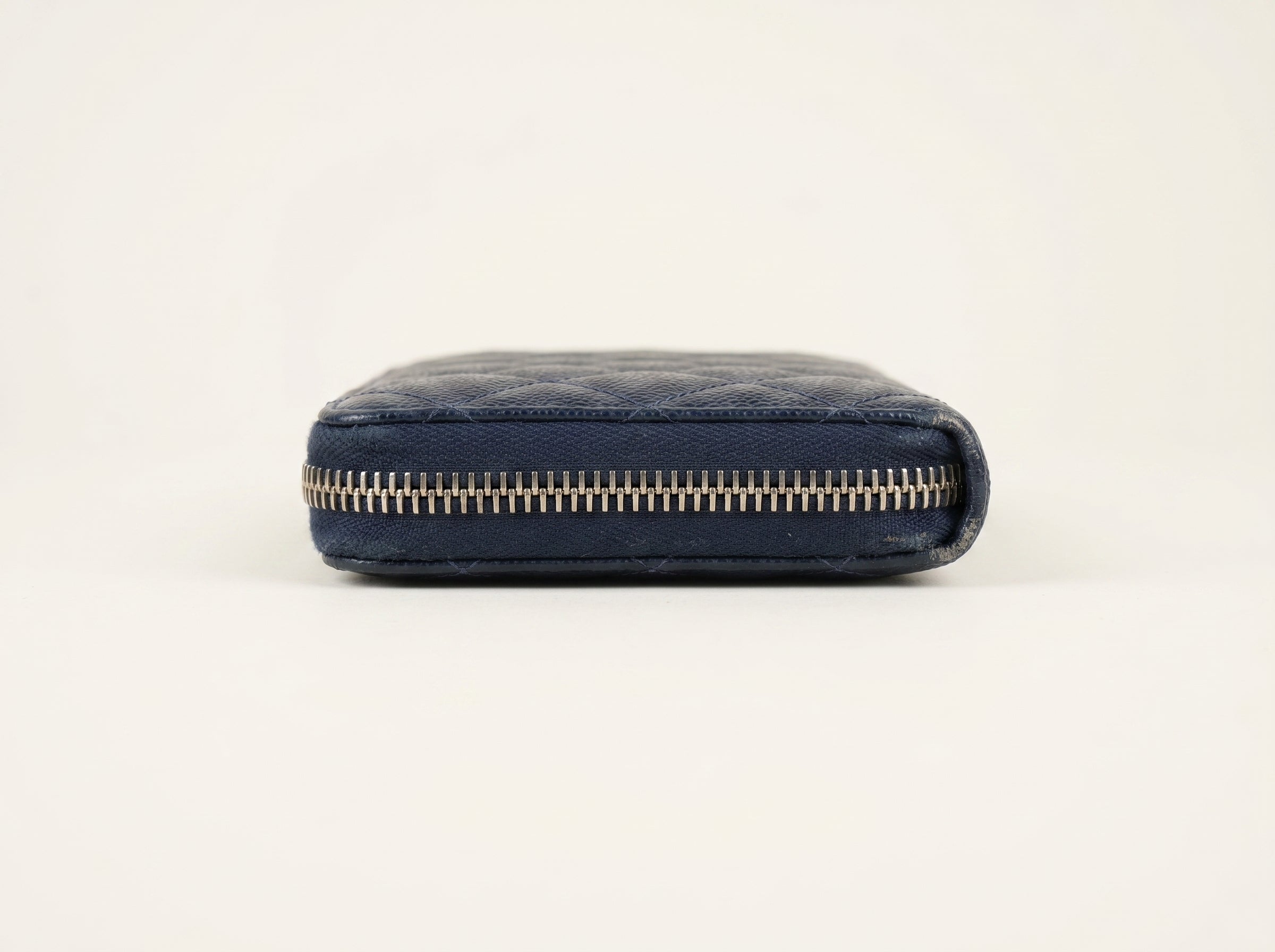Authentic Chanel wallet blue caviar Classic long Zippy Clutch