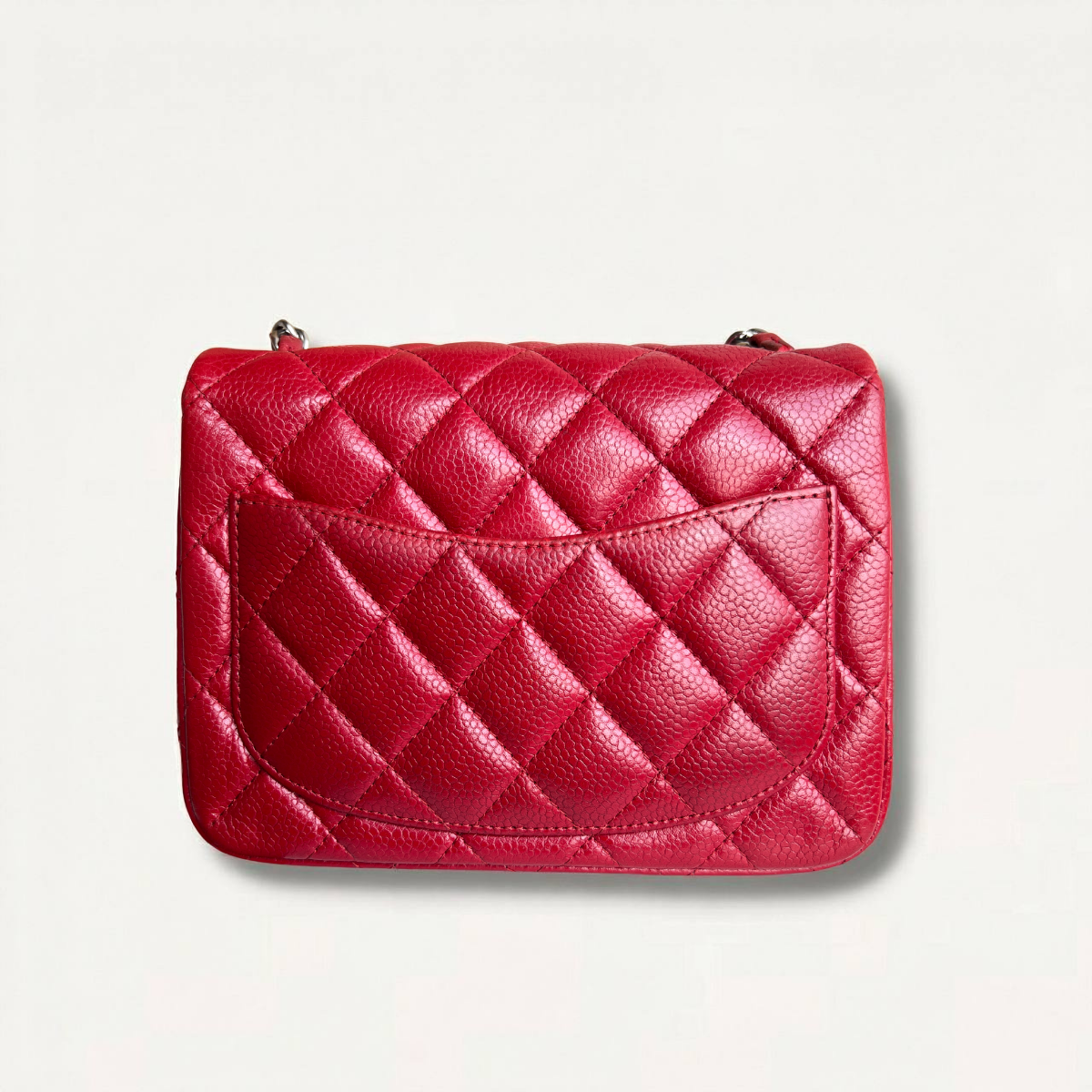 Sac bandoulière Chanel Classic Squared en cuir caviar rouge
