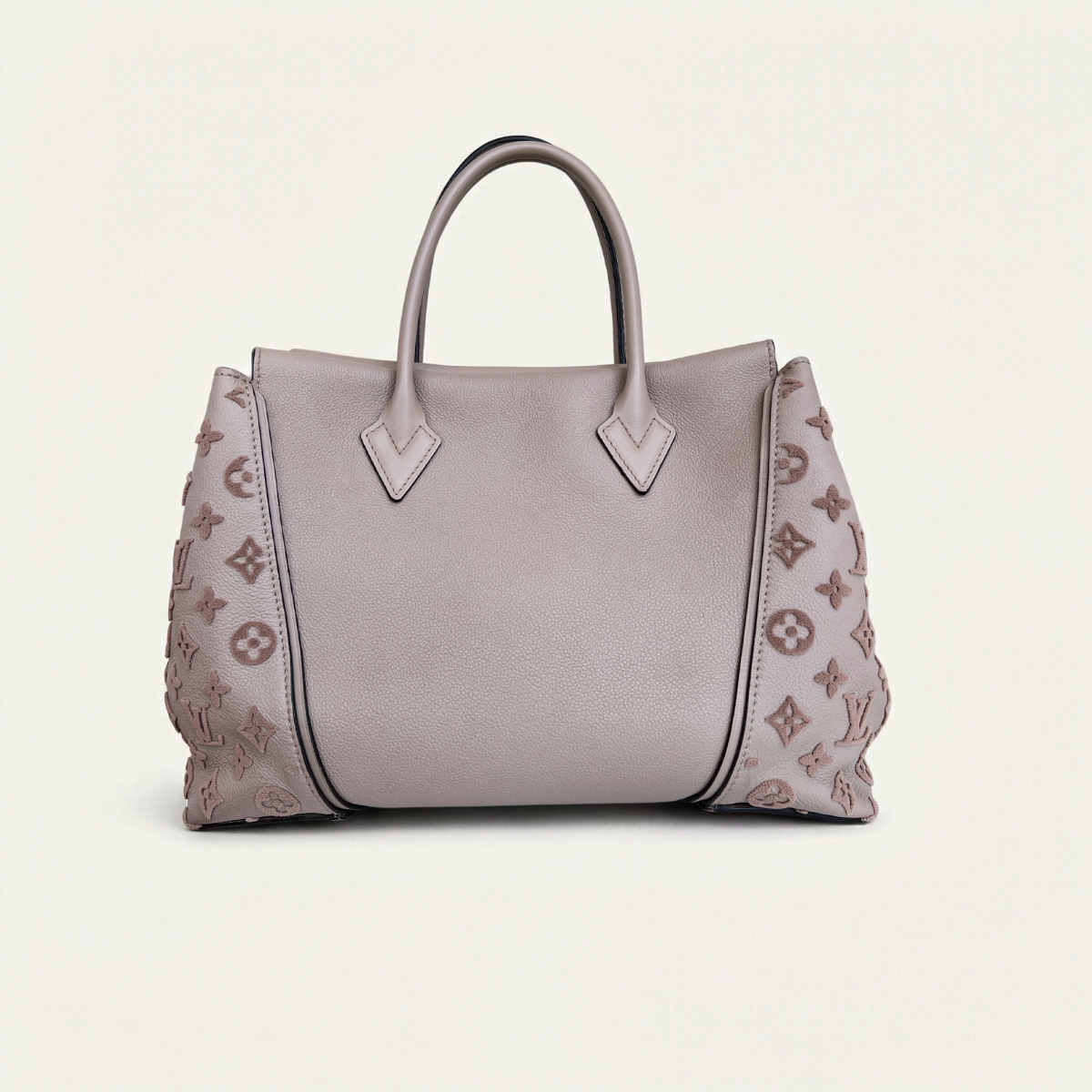 Louis Vuitton W Tote Veau Cachemire Calfskin  suede brown bag