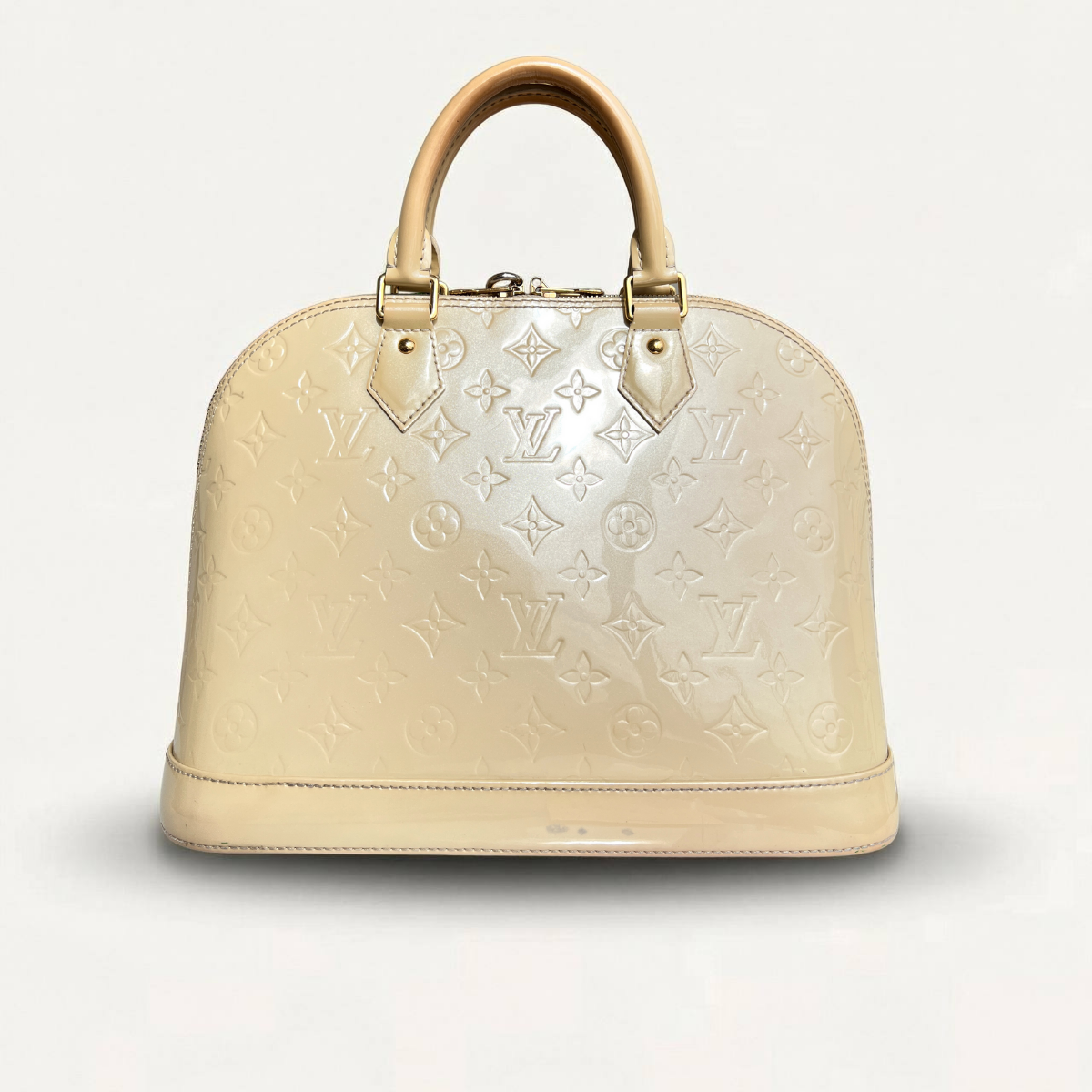 Louis Vuitton Alma PM Vernis Patent Monogram Beige Bag