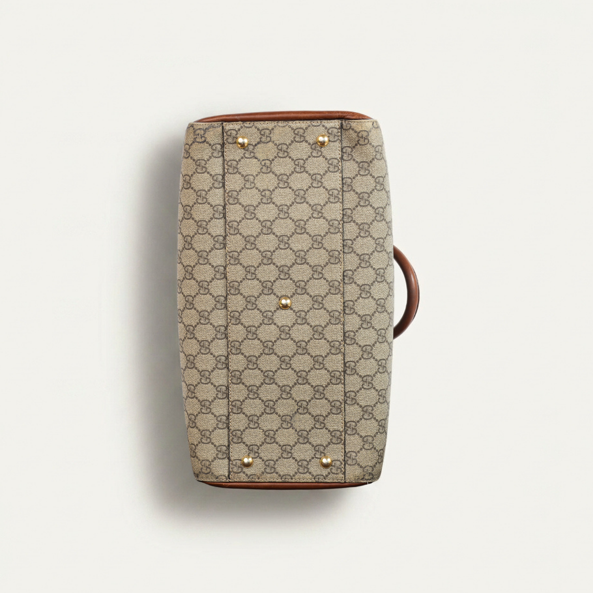 Authentic Gucci Boston Supreme Medium  Brown in Leather Canvas Monogram Satchel