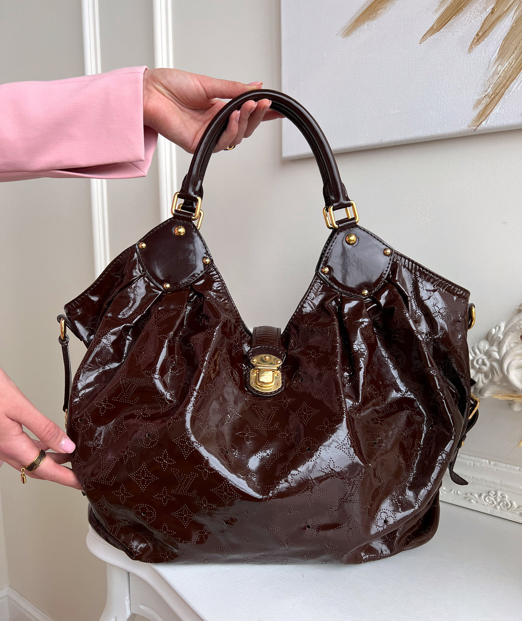 Louis Vuitton Mahina L Patent Surya Shoulder Brown Bag