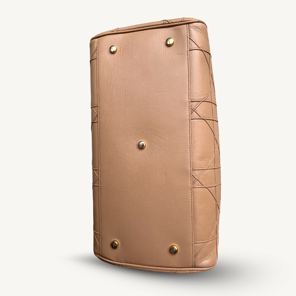 Christian Dior Tote Beige Cannage Granville Leather Bag