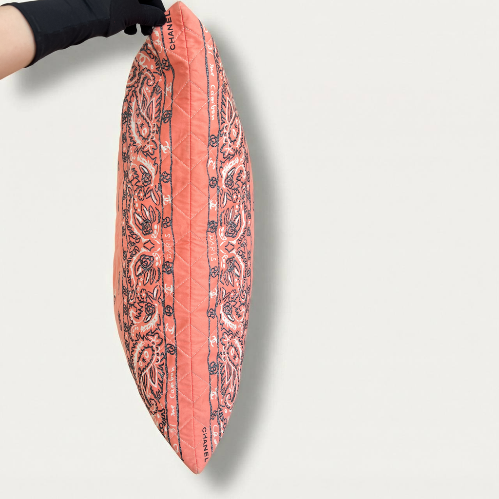 Chanel Bandana XL Tote Cotton Cambon Pink Hobo Chains Bag