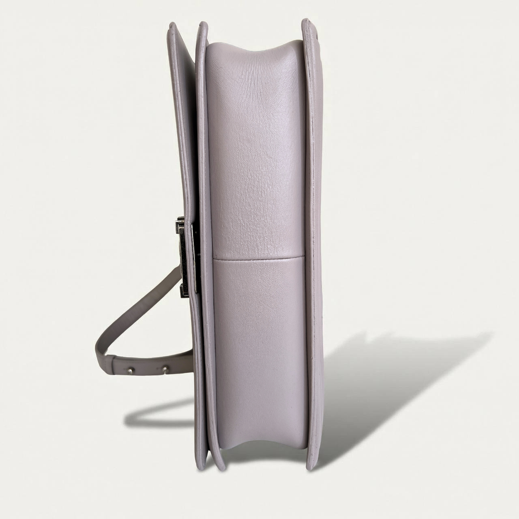 Chanel Boy New Medium Lambskin Grey Crossbody Bag