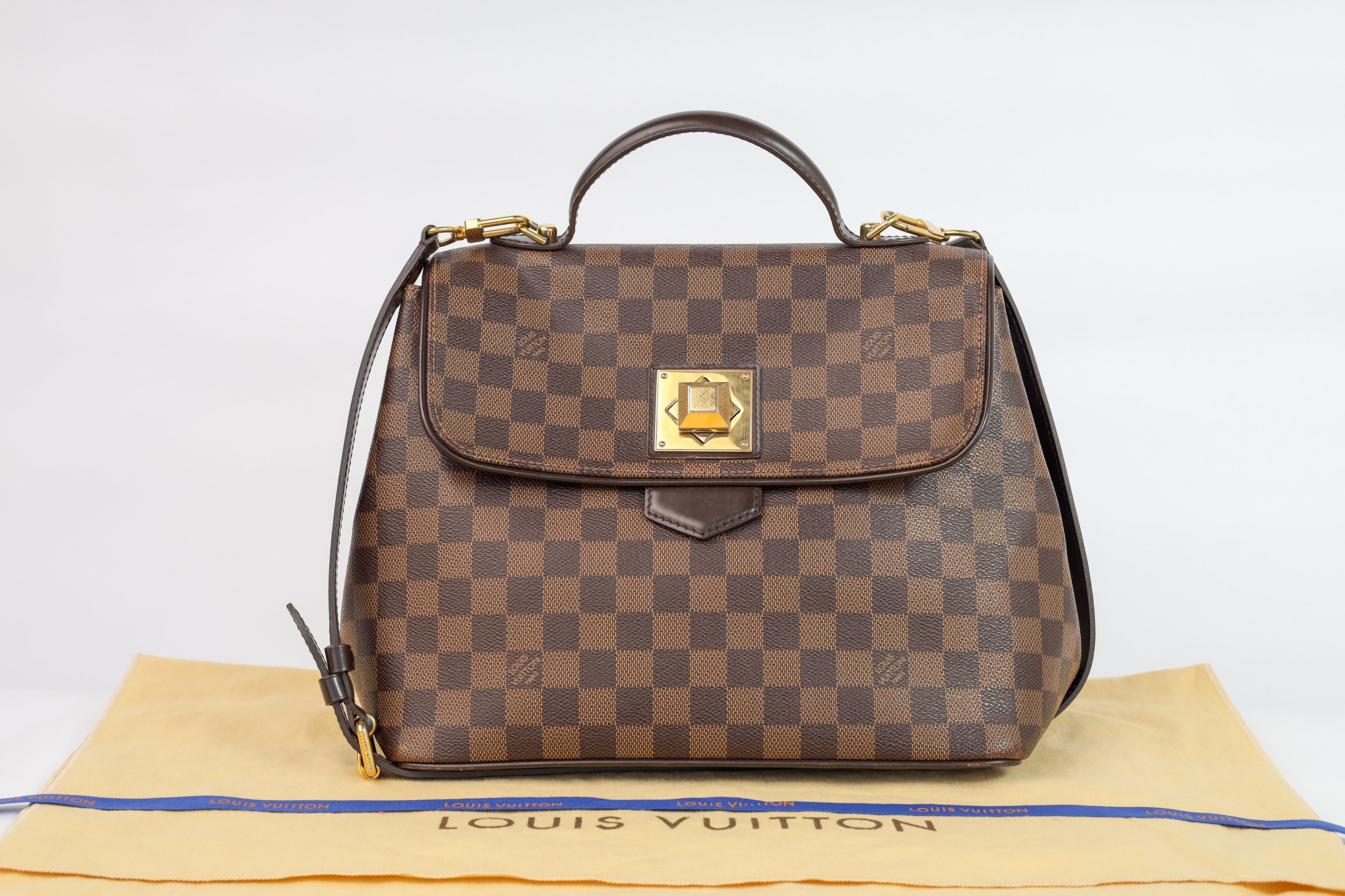 Authentic LV Bergamo GM Damier Ebene Satchel Crossbody bag