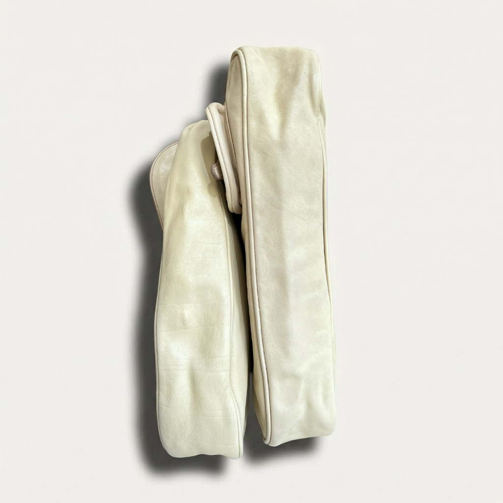 Christian Dior Rare Classic Gaucho Saddle Leather White Bag