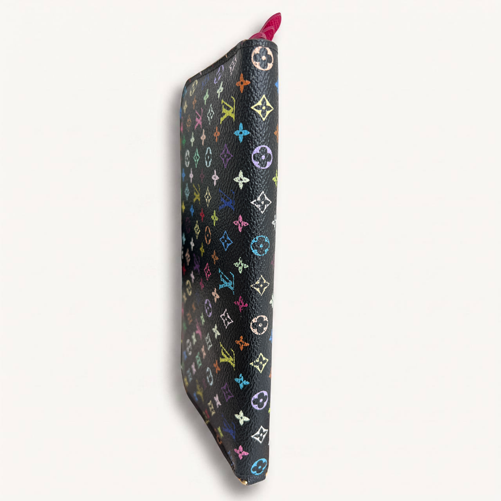 Authentic Louis Vuitton long monogram multicolor black wallet