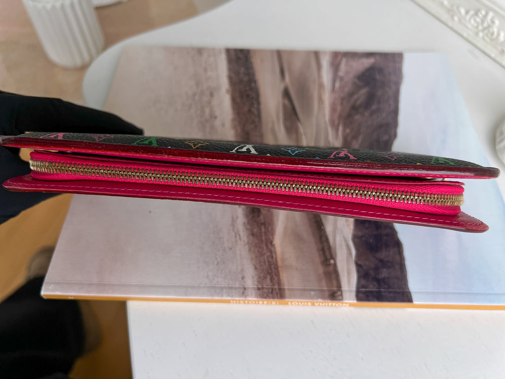 Authentic Louis Vuitton long monogram multicolor black wallet