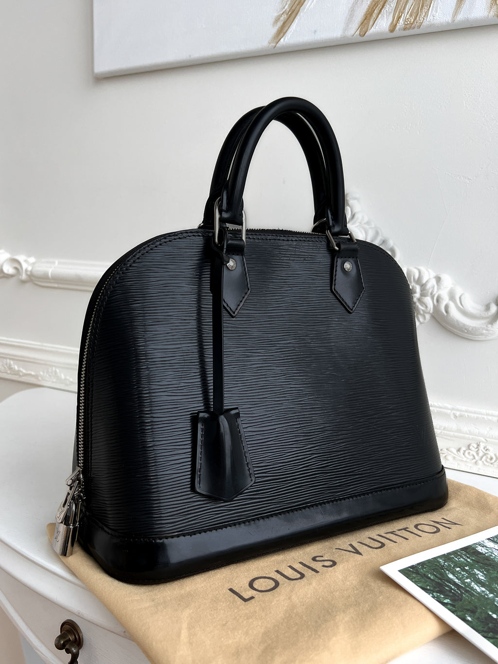 Authentic LV Alma pm epi black handbag