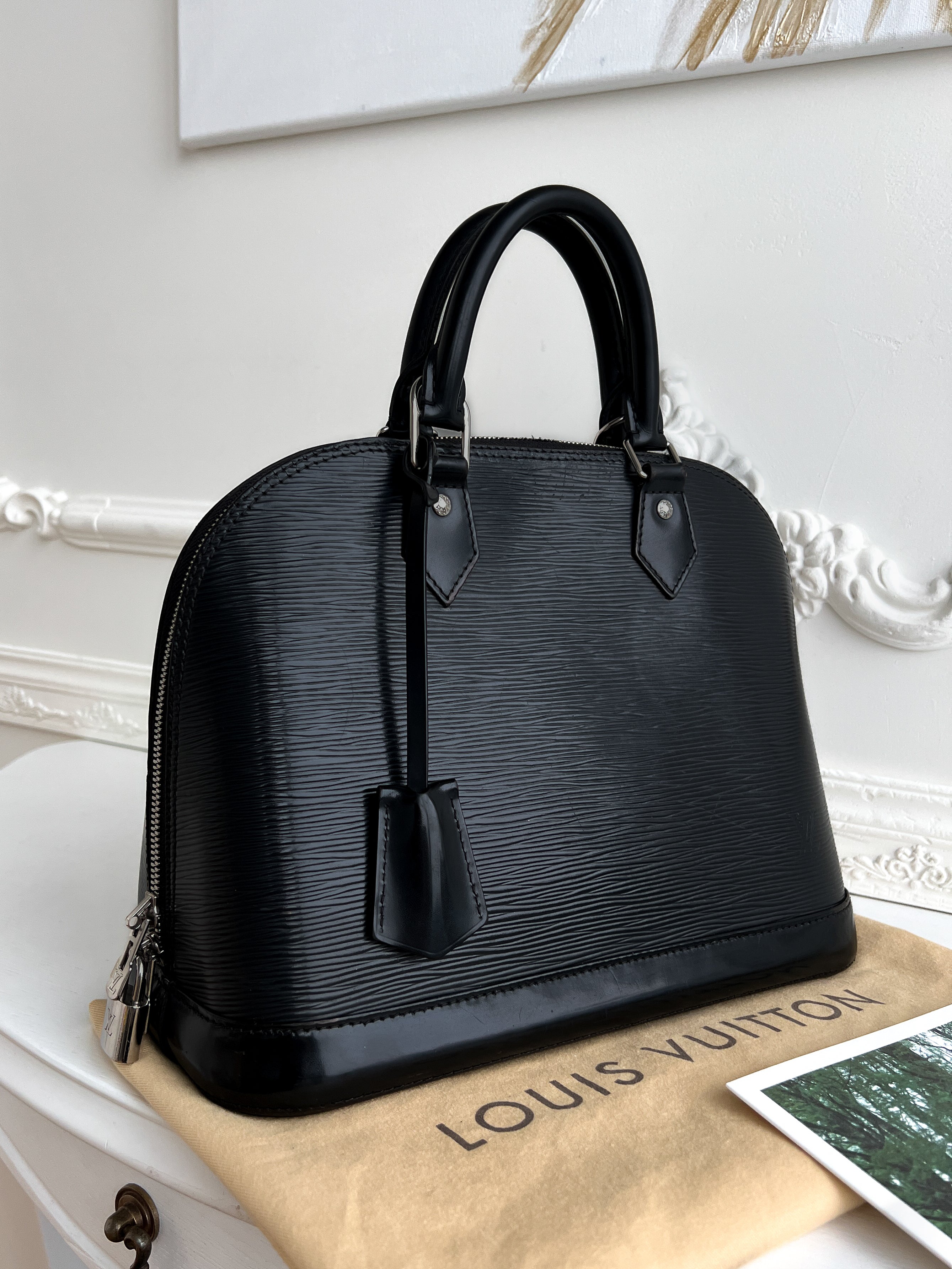 Authentic LV Alma pm epi black handbag