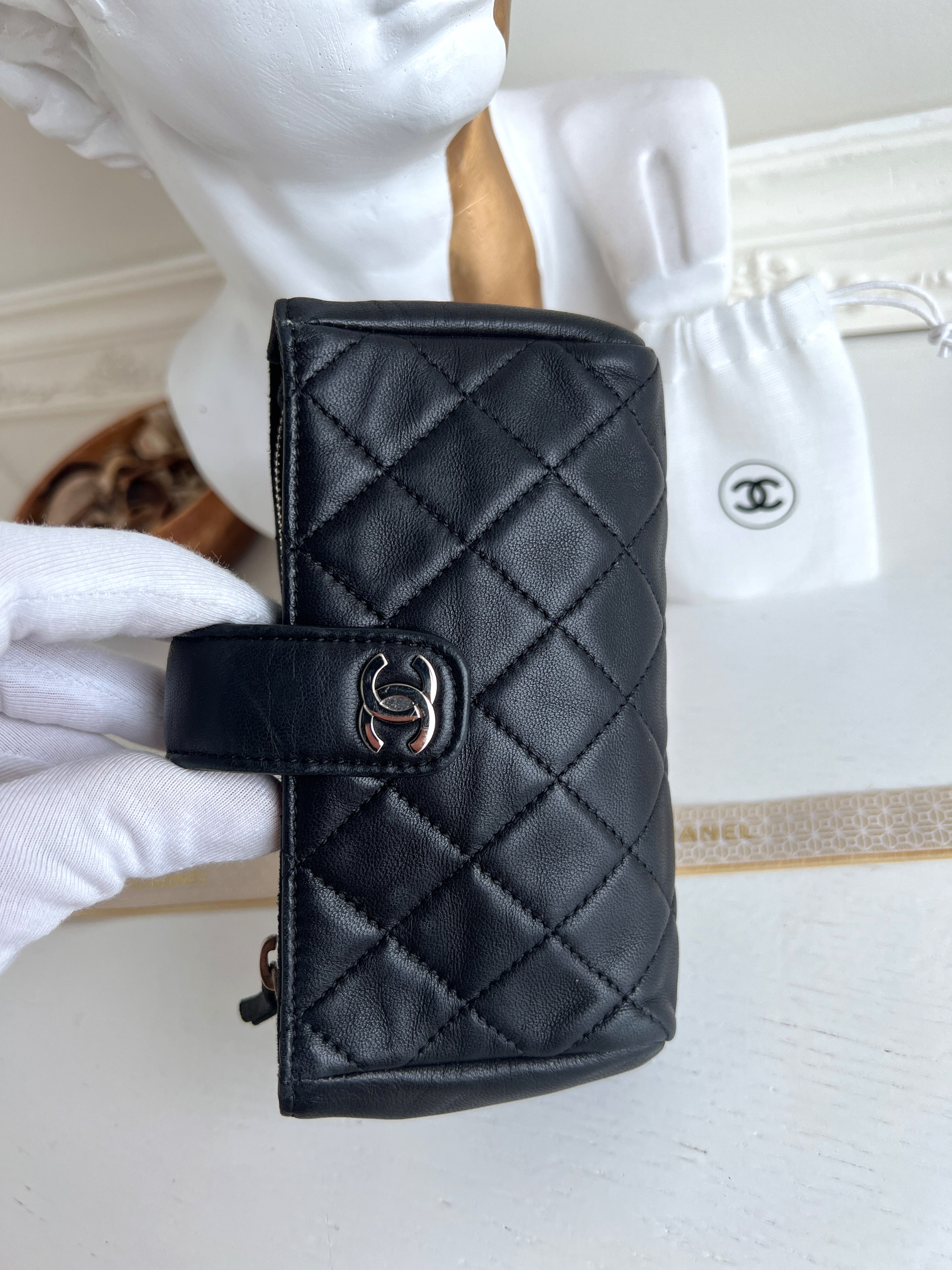 Chanel Wallet Card Black Leather