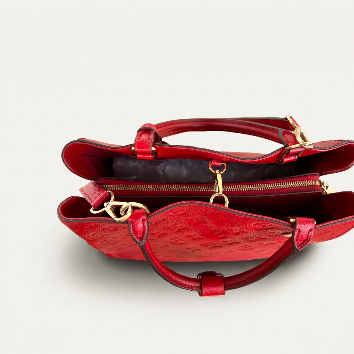 Authentic LV Montaigne MM Empreinte Monogram Red