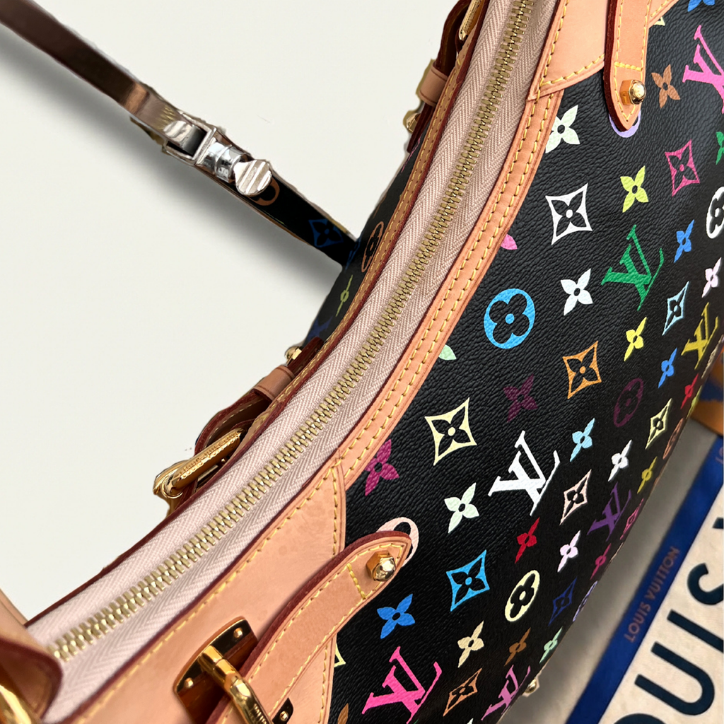 Sac Louis Vuitton Greta Multicolore Noir Murakami Monogramme Noir