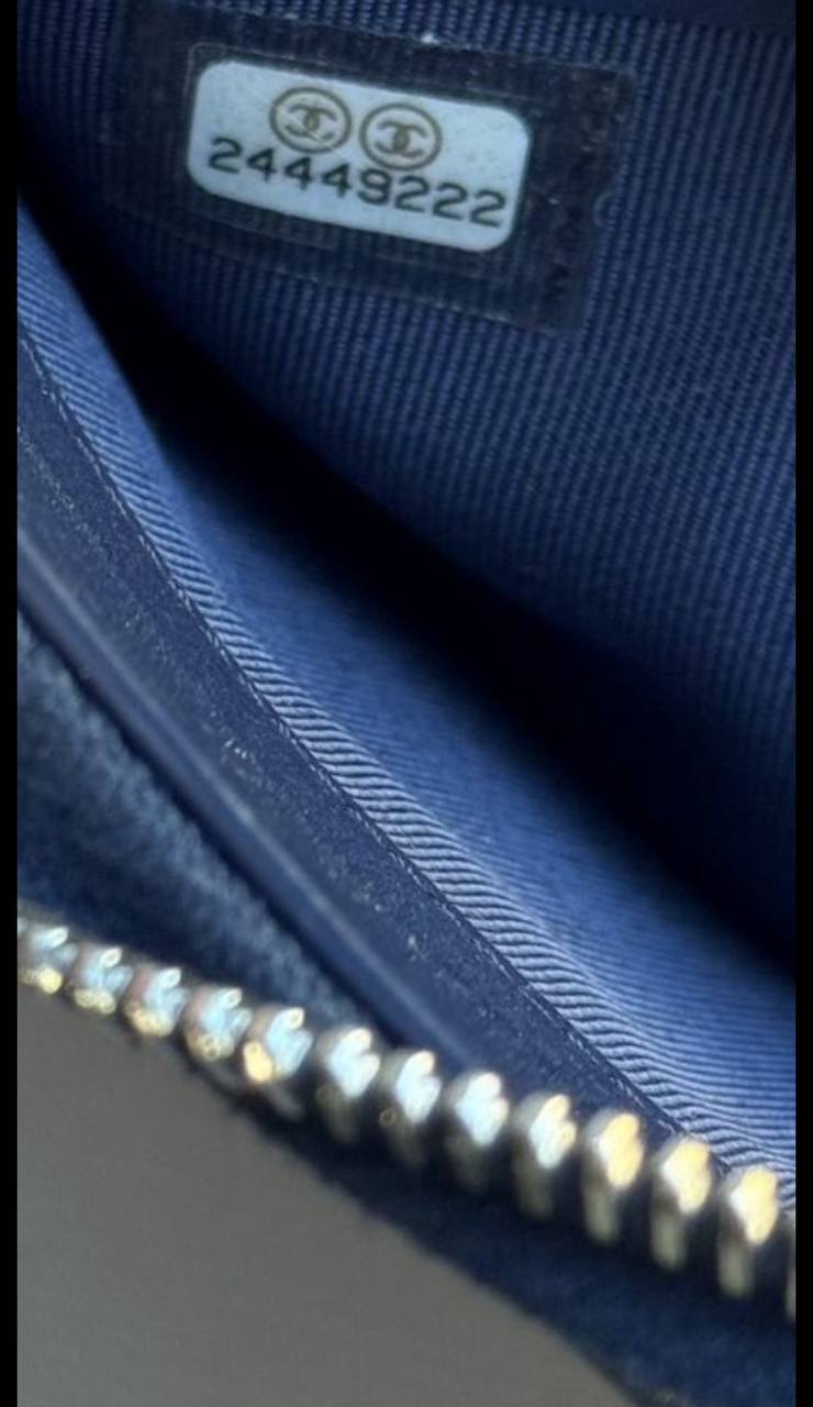 Authentic Chanel wallet blue caviar Classic long Zippy Clutch